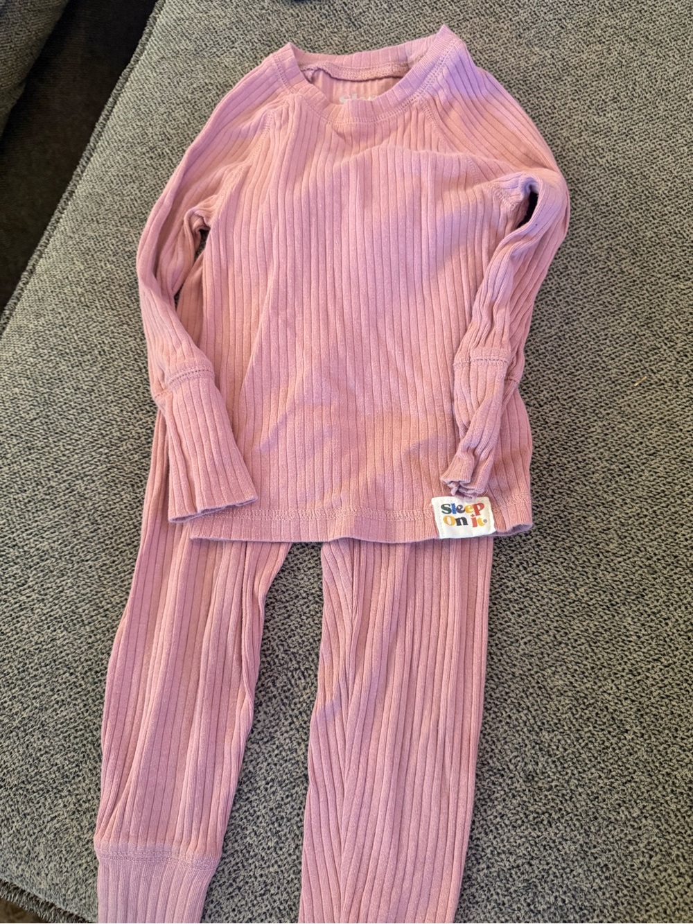Sleep On It Girls' Ribbed Pink Pajama Set